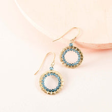 Load image into Gallery viewer, Labradorite Mini Halo Earrings