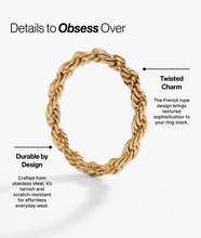 Load image into Gallery viewer, Frozen French Rope Ring