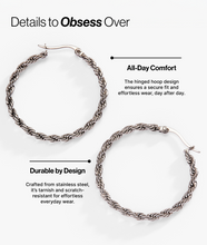 Load image into Gallery viewer, Frozen French Rope Hoop Earrings