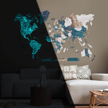 Load image into Gallery viewer, 3D Luminous Colored Wooden World Map Mystery