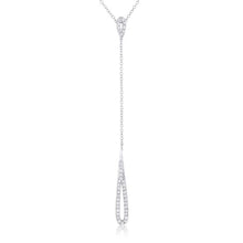 Load image into Gallery viewer, Chrisette 0.4ct CZ Rhodium Classic Drop Lariat Necklace