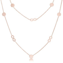 Load image into Gallery viewer, Krystal Rose Gold Stainless Steel Infinity Station Layer Necklace
