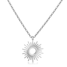 Load image into Gallery viewer, Silvertone Sunburst Necklace