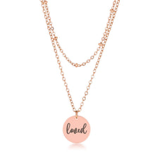 Load image into Gallery viewer, Delicate Rose Gold Plated "loved" Necklace