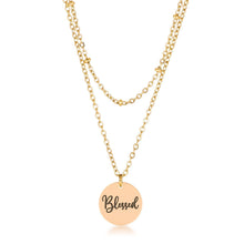 Load image into Gallery viewer, Delicate 18k Gold Plated "Blessed" Necklace
