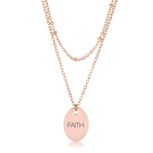 Load image into Gallery viewer, Rose Gold Plated Double Chain "FAITH" Necklace