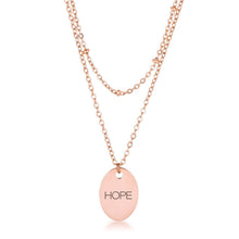 Load image into Gallery viewer, Rose Gold Plated Double Chain "HOPE' Necklace