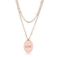 Load image into Gallery viewer, Rose Gold Plated Double Chain "LOVE" Necklace