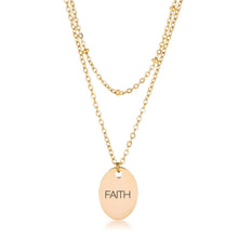 Load image into Gallery viewer, 18k Gold Plated Double Chain "FAITH" Necklace