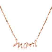 Load image into Gallery viewer, 18k Rose Gold Plated Mom Script Necklace