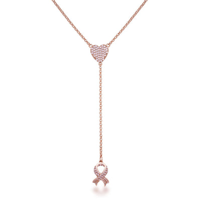 Rose Gold Plated Pink Ribbon 