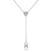 Load image into Gallery viewer, Rhodium Plated CZ "Y" Necklace