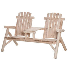Load image into Gallery viewer, Adirondack Patio 2 Chair Lounger with Center Coffee Table Natural