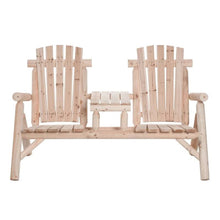 Load image into Gallery viewer, Adirondack Patio 2 Chair Lounger with Center Coffee Table Natural