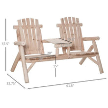 Load image into Gallery viewer, Adirondack Patio 2 Chair Lounger with Center Coffee Table Natural