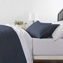 Load image into Gallery viewer, 3 Piece Microfiber Farmhouse Coverlet Bedspread Set Navy, Full/Queen