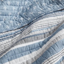 Load image into Gallery viewer, Full/Queen 3 Piece Nautical Anchor Blues 100-Percent Cotton Reversible Quilt Set