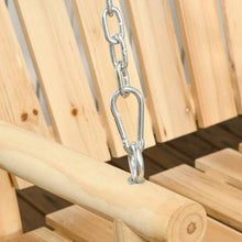 Load image into Gallery viewer, Natural Wooden 2-Seater Hanging Outdoor Porch Swing