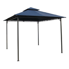 Load image into Gallery viewer, 10Ft x 10Ft Outdoor Garden Gazebo with Iron Frame and Navy Blue Canopy