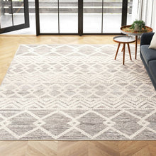 Load image into Gallery viewer, 9-ft. x 12-ft. Hand Woven Wool Blend Grey Beige Ivory Persian Style Area Rug