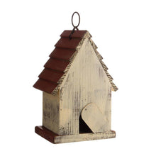 Load image into Gallery viewer, Outdoor A-Frame Solid Wood Bird House with Terracotta Color Slatted Roof