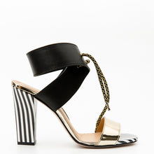 Load image into Gallery viewer, The Bloke Black Leather Ankle Strap Women Sandal