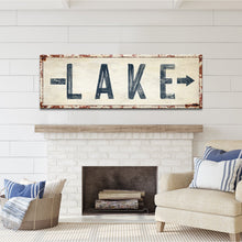 Load image into Gallery viewer, Rustic Lake Arrow Sign