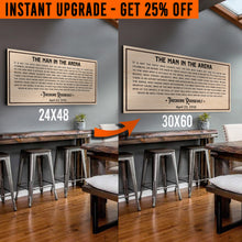 Load image into Gallery viewer, Upgrade Your 48x24 Inches 'The Man In The Arena' (Style 2) Canvas To 60x30 Inches