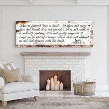 Load image into Gallery viewer, 1 Corinthians 13 - Love Is Patient Rustic Sign