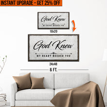 Load image into Gallery viewer, Upgrade Your 20x10 Inches 'God Knew' (Style 1) Canvas To 48x24 Inches
