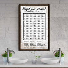 Load image into Gallery viewer, Bathroom Word Search Sign