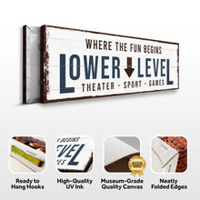Load image into Gallery viewer, Lower Level Sign: Custom Bar Signs for Home Bar – Ideal for Personalized Basement Bar Sign