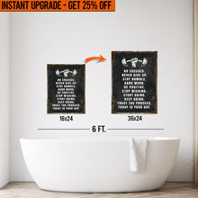 Load image into Gallery viewer, Upgrade Your 24x16 Inches 'No Excuses Motivational Sign' Canvas To 36x24 Inches