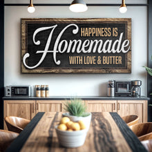 Load image into Gallery viewer, Happiness Is Homemade With Love And Butter Sign II