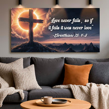 Load image into Gallery viewer, Corinthians 13:4-8 - Love Never Fails Faith Sign