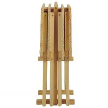 Load image into Gallery viewer, Set of 4 - Solid Wood Folding TV Tray Table Set with Stand in Natural Finish