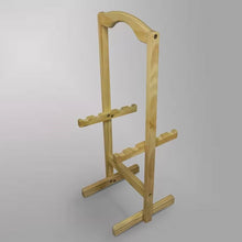 Load image into Gallery viewer, Set of 4 - Solid Wood Folding TV Tray Table Set with Stand in Natural Finish