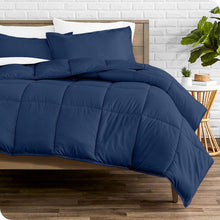 Load image into Gallery viewer, Queen size Super Soft Down Alternative Comforter Set in Navy Blue
