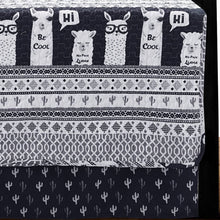 Load image into Gallery viewer, Navy White Stripes Llama Cactus Southwest 6 Piece Lightweight Daybed Cover Set