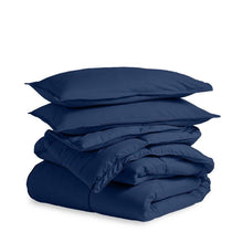 Load image into Gallery viewer, Full/Double size Super Soft Down Alternative Comforter Set in Navy Blue