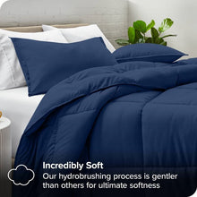 Load image into Gallery viewer, Full/Double size Super Soft Down Alternative Comforter Set in Navy Blue