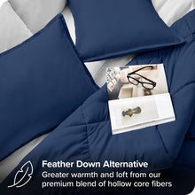 Load image into Gallery viewer, Full/Double size Super Soft Down Alternative Comforter Set in Navy Blue