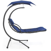 Load image into Gallery viewer, Navy Blue Single Person Sturdy Modern Chaise Lounger Hammock Chair Porch Swing