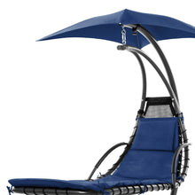 Load image into Gallery viewer, Navy Blue Single Person Sturdy Modern Chaise Lounger Hammock Chair Porch Swing