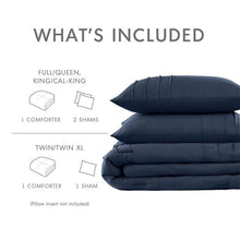 Load image into Gallery viewer, Twin/Twin XL Microfiber Pleated Bohemian style Pre-Washed Comforter Set in Navy