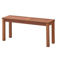 Load image into Gallery viewer, Solid Wood Outdoor 2-Seat Backless Garden Bench in Natural Finish