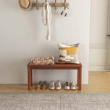 Load image into Gallery viewer, Solid Wood Outdoor 2-Seat Backless Garden Bench in Natural Finish