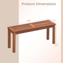 Load image into Gallery viewer, Solid Wood Outdoor 2-Seat Backless Garden Bench in Natural Finish