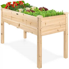 Load image into Gallery viewer, Outdoor 4-ft x 2-ft Fir Wood Raised Garden Bed Planter Box