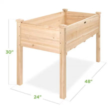 Load image into Gallery viewer, Outdoor 4-ft x 2-ft Fir Wood Raised Garden Bed Planter Box
